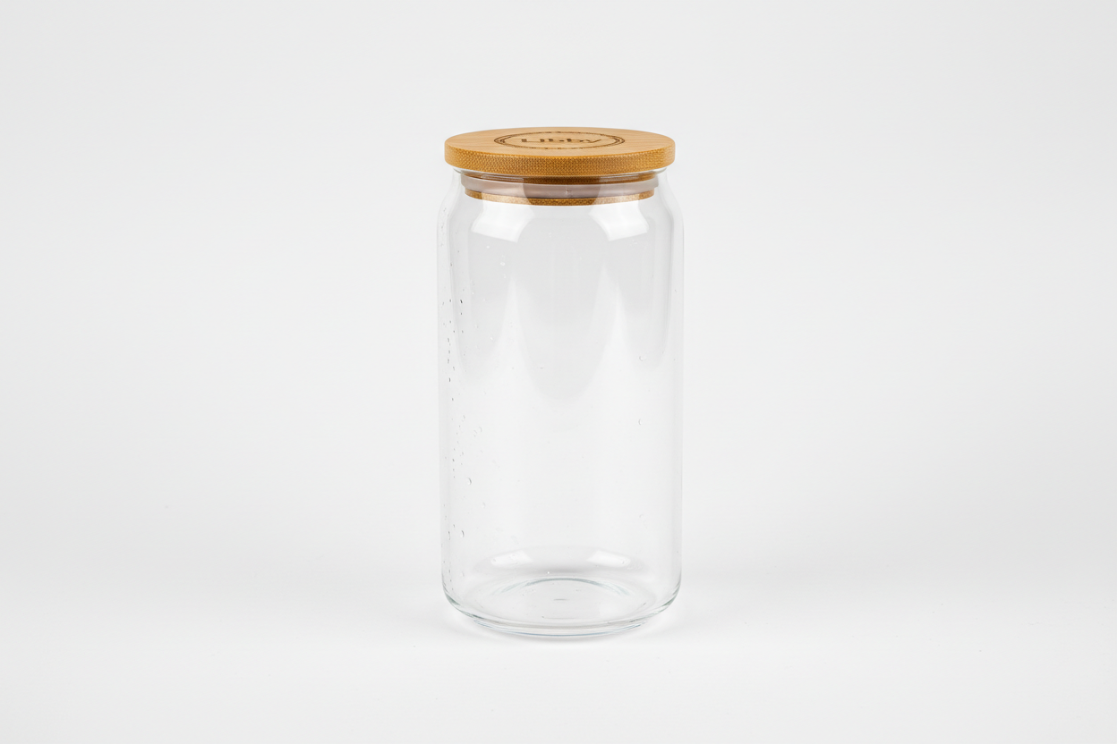 TALL 24 OZ GLASS CAN WITH LIBBY LID